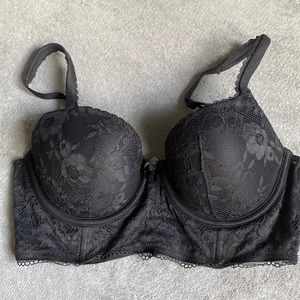 Victoria’s Secret Black Lace Balconette Bra 34C
